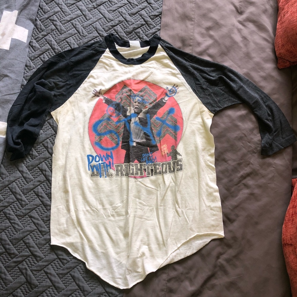 STYX vintage tour baseball tee size medium